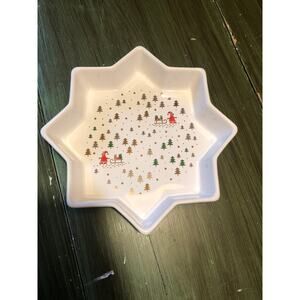 Waechtersbach Germany EUC Star Shaped Santa Pattern Christmas Dish